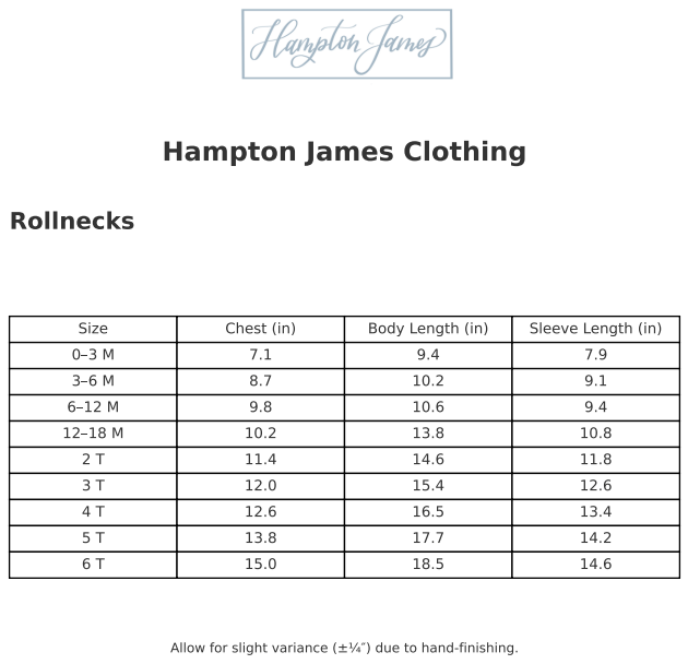 Roll Neck Pre-Order (HJ)