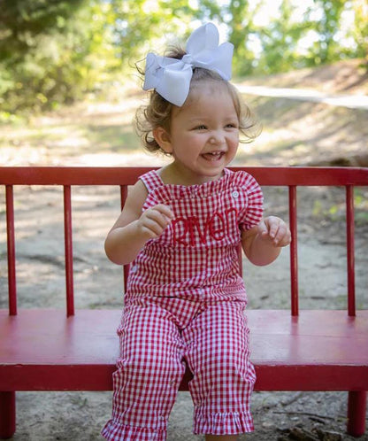 Girls Gingham Ruffle Longall