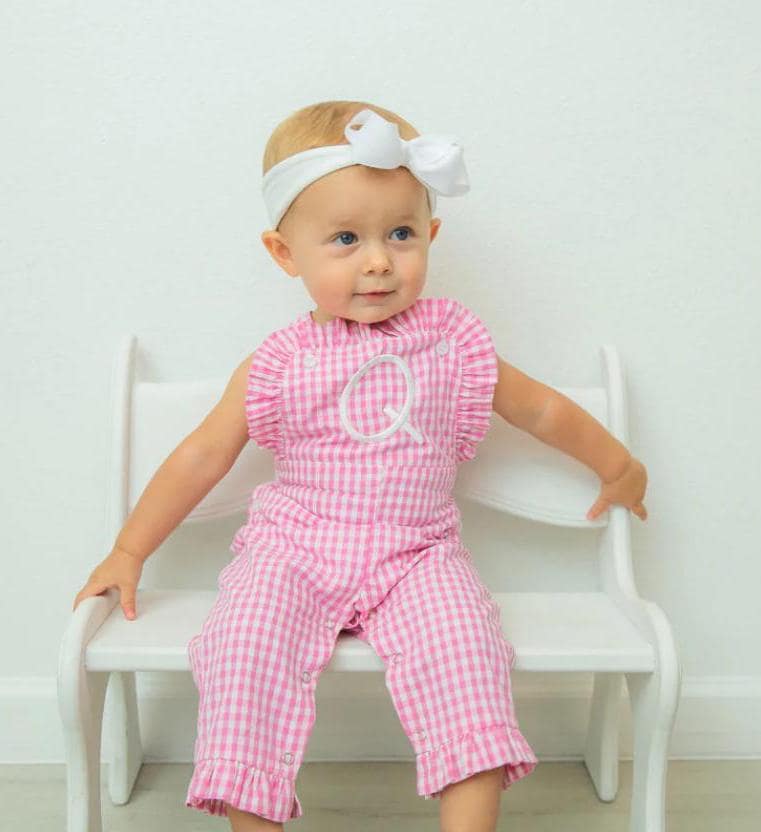 Girls Gingham Ruffle Longall