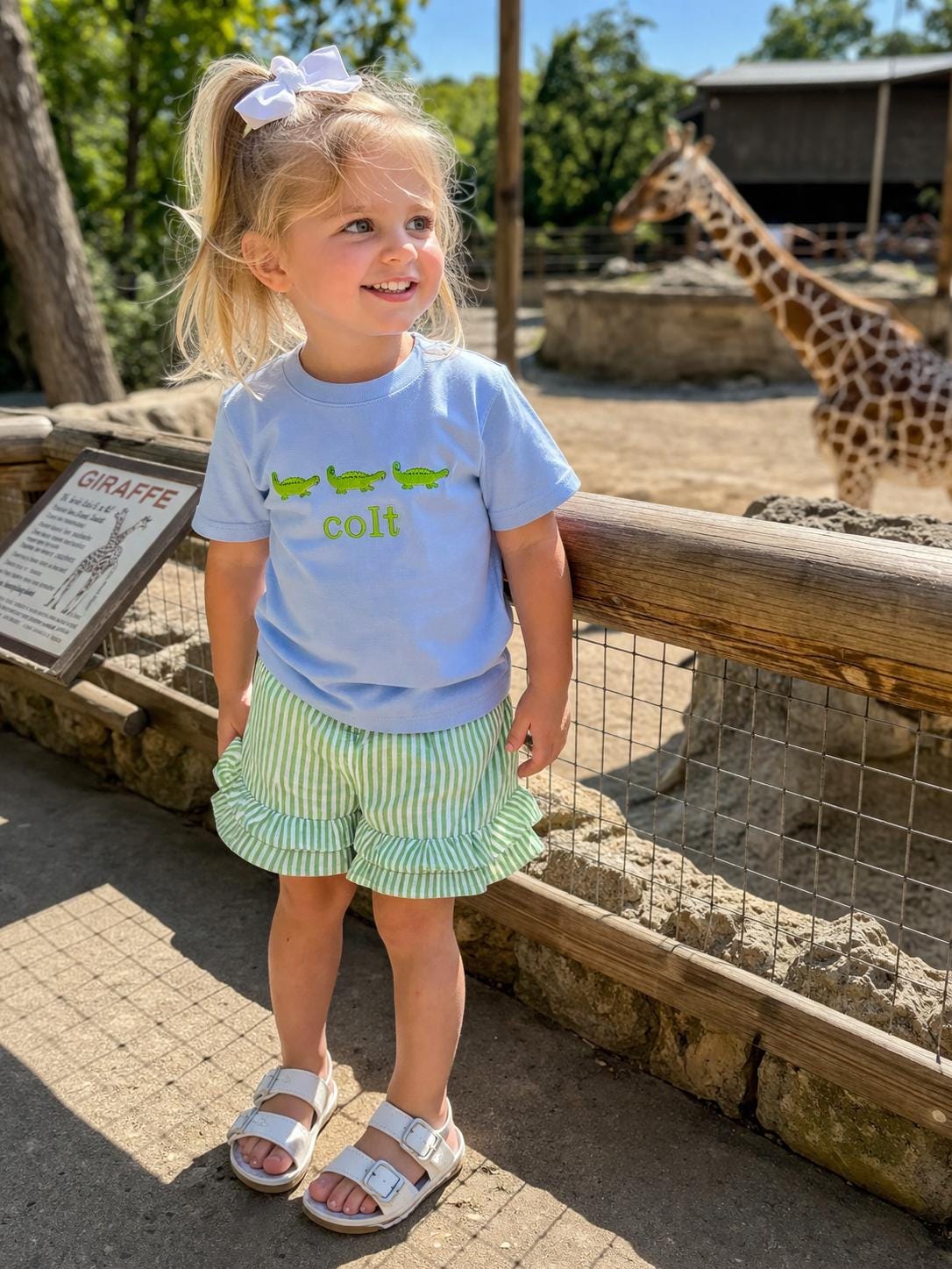 Alligator Seersucker Shorts Set